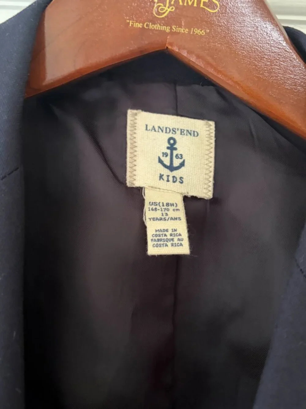 Land's End Navy Blazer Boy's Size 18 H 168-170 cm